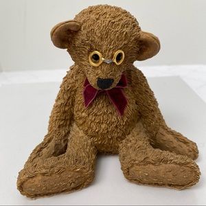 Goebel Beau Bears 1996 Franklin Paw Prints Resin Figurine Teddy With Specks